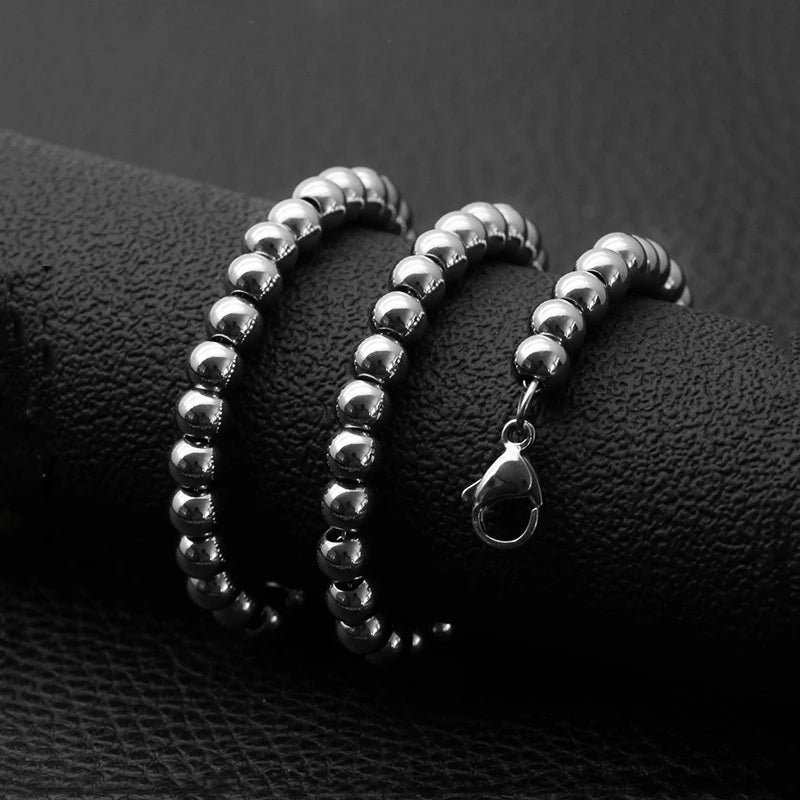 New Trendy Stainless Steel Ball Chain Titanium Steel Necklace Jewelry Wholesale Hot Sale